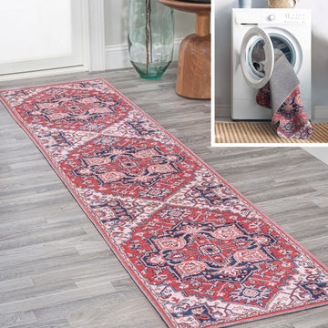 Cirali Ornate Large Medallion Washable Area Rug